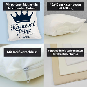 KARNEVAL PRINZ Kissen mit blauer Krone