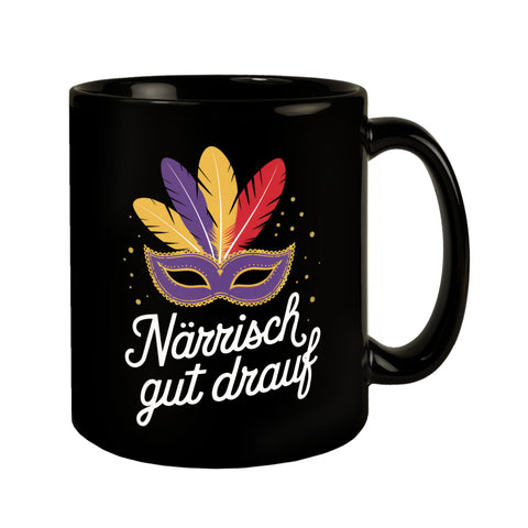 Karnevalsmaske Närrisch gut drauf Tasse