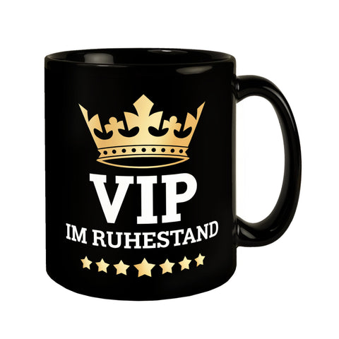 VIP im Ruhestand goldene Krone Tasse