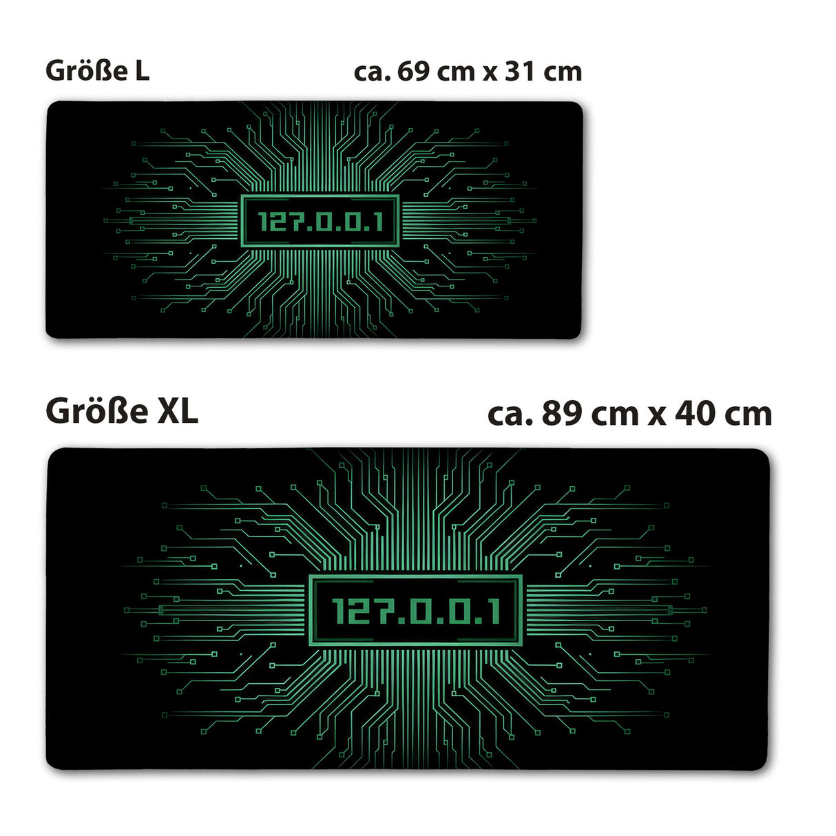 Leiterplatte Schreibtischunterlage 69x31cm XXL Mauspad IP-Adresse 127.0.0.1