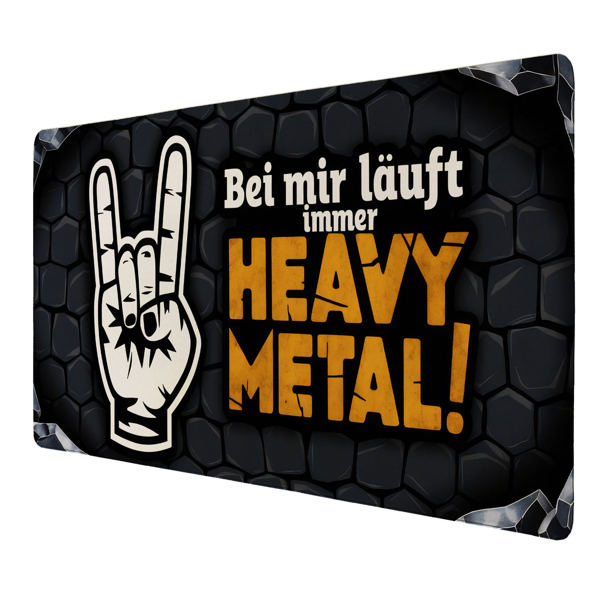 Heavy Metal Handzeichen Schreibtischunterlage 69x31cm XXL Mauspad für Rocker