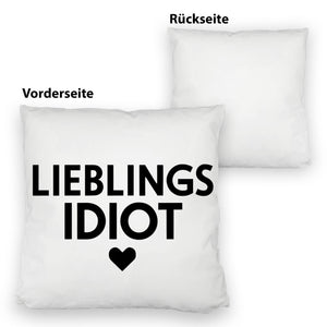 Lieblings Idiot Statement Kissen mit Herz