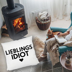 Lieblings Idiot Statement Kissen mit Herz