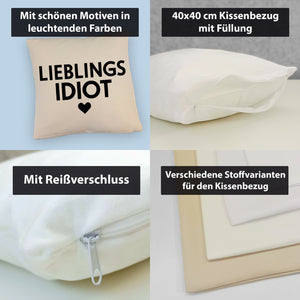 Lieblings Idiot Statement Kissen mit Herz