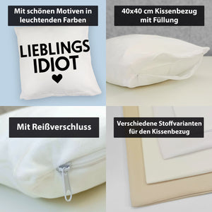 Lieblings Idiot Statement Kissen mit Herz