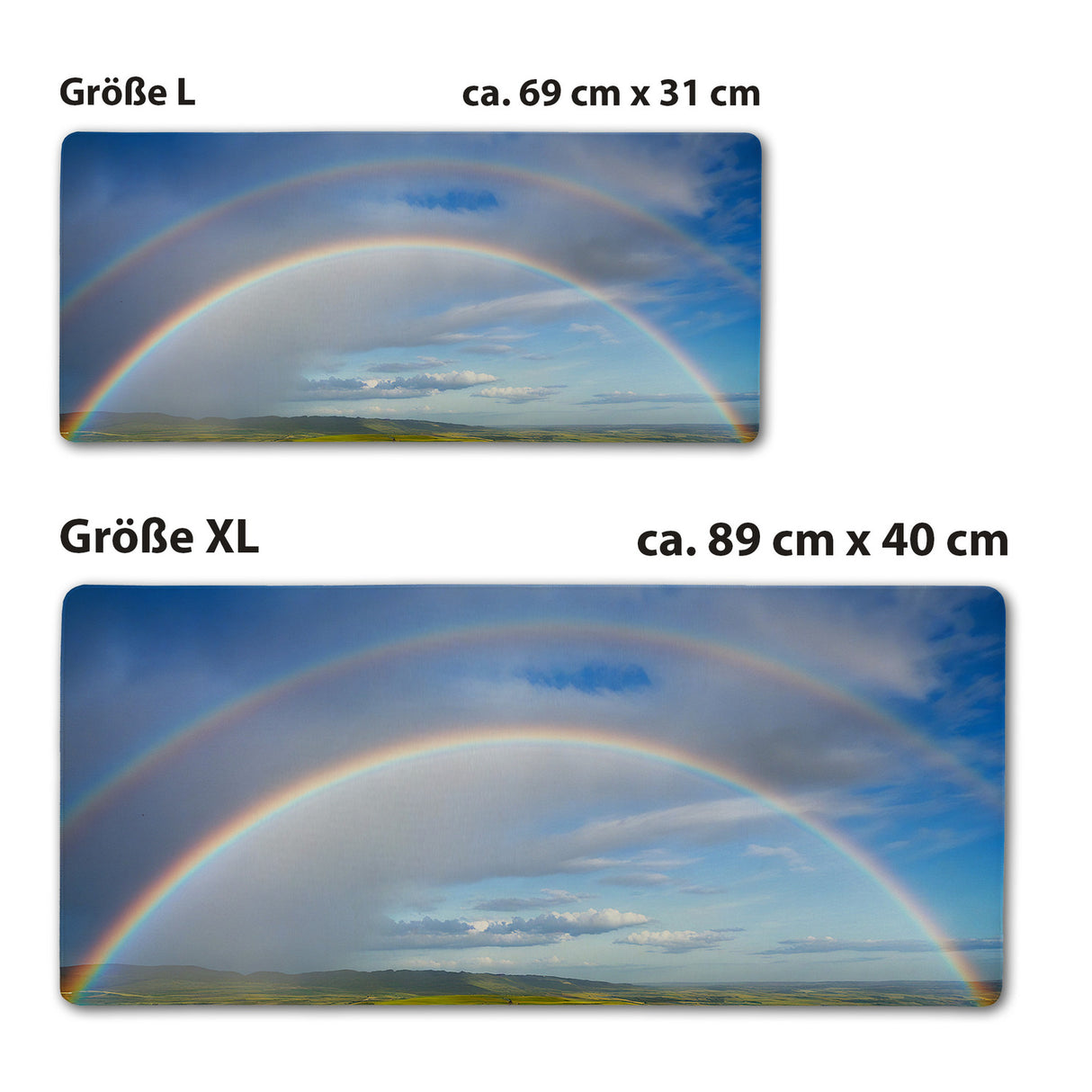 Regenbogen Schreibtischunterlage 69x31cm XXL Mauspad für kreative Arbeitsatmosphäre