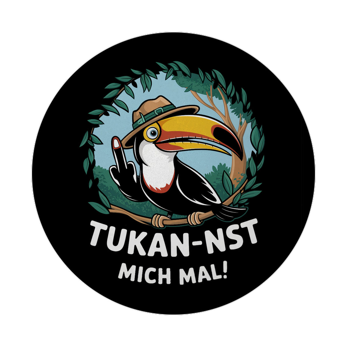 Tukan-nst mich mal Magnet mit Tukan im Dschungel