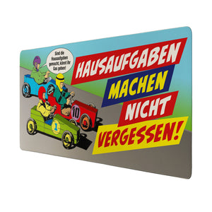 Hausaufgaben nicht vergessen Schreibtischunterlage 69x31cm XXL Mauspad mit Rennstrecke