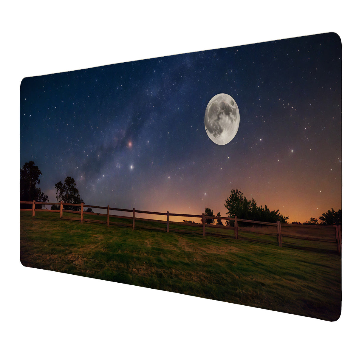 Vollmond Nachthimmel Schreibtischunterlage 69x31cm XXL Mauspad für Astro-Fans