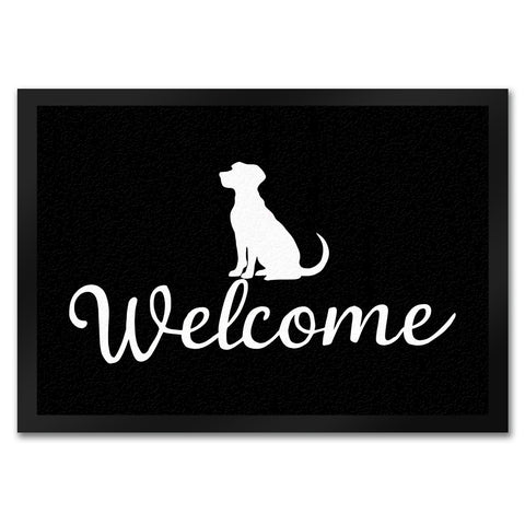 Hunde Silhouette Welcome Fussmatte