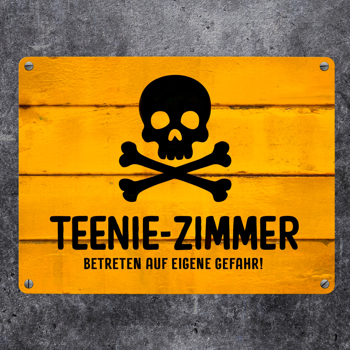 Teenie-Zimmer Totenkopf Metallschild in 15x20 cm