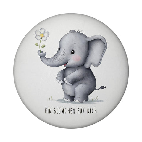 Grauer Elefant - Blümchen für dich Magnet