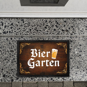 Biergarten Fußmatte in 35x50 cm im rustikalen Holz-Look