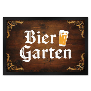 Biergarten Fußmatte in 35x50 cm im rustikalen Holz-Look