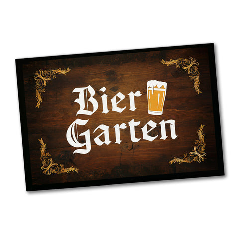 Biergarten Souvenir Magnet im rustikalen Holz-Look