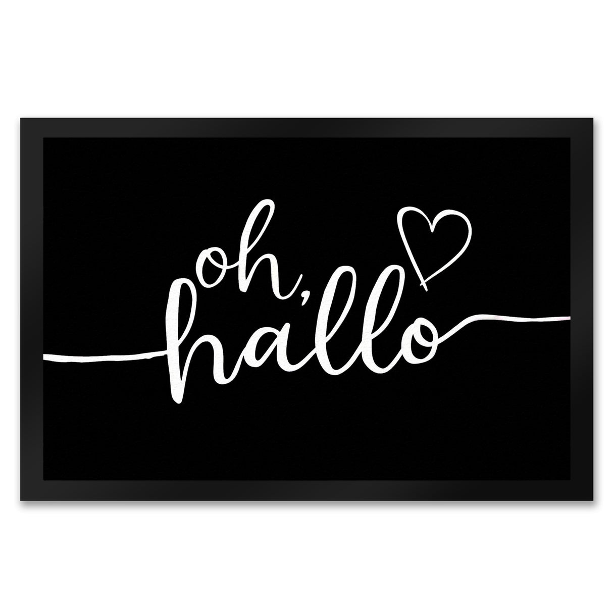 Oh Hallo Fußmatte in 35x50 cm mit Herz in elegantem Design