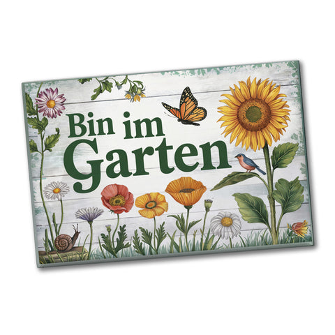 Bin im Garten Souvenir Souvenir Magnet mit Blumen