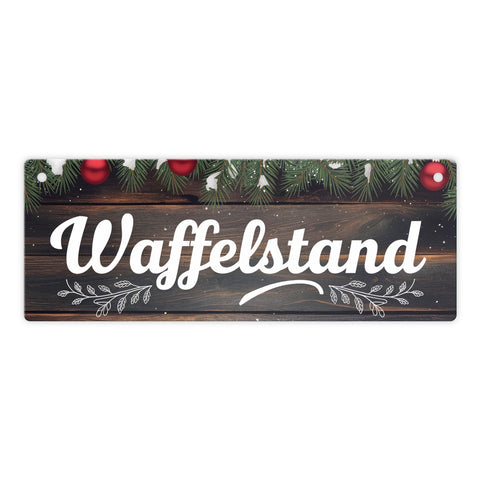 Winterlicher Waffelstand Metallschild