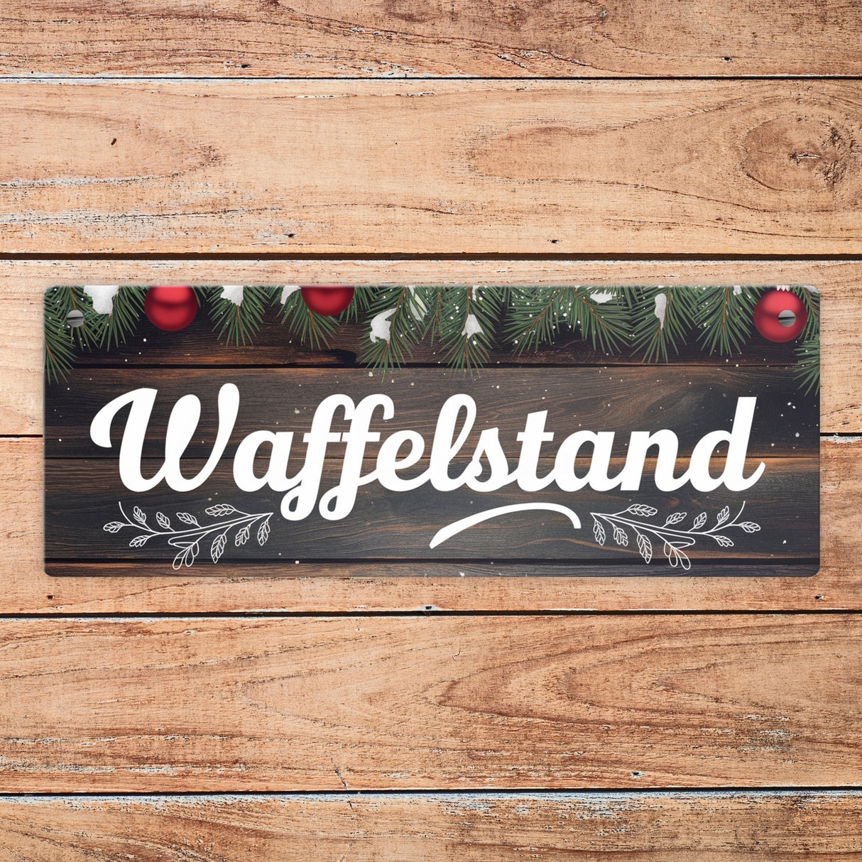 Winterlicher Waffelstand Metallschild