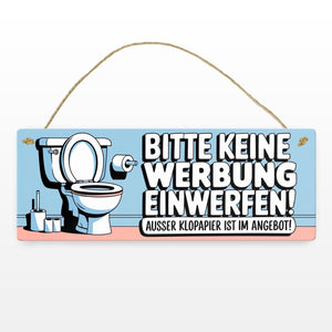 Bitte keine Werbung einwerfen Metallschild - ausser Klopapier im Angebot