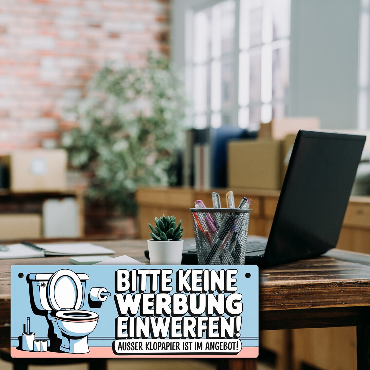 Bitte keine Werbung einwerfen Metallschild - ausser Klopapier im Angebot