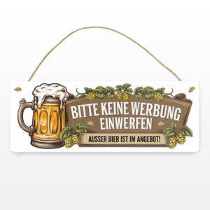 Bitte keine Werbung einwerfen Metallschild für Biertrinker