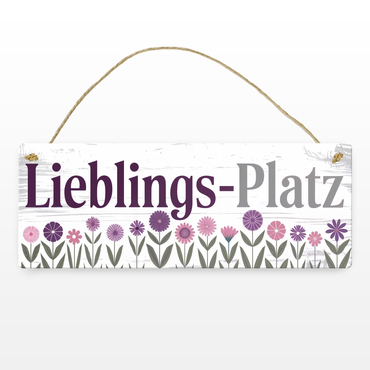 Lieblings-Platz Metallschild mit Blumen