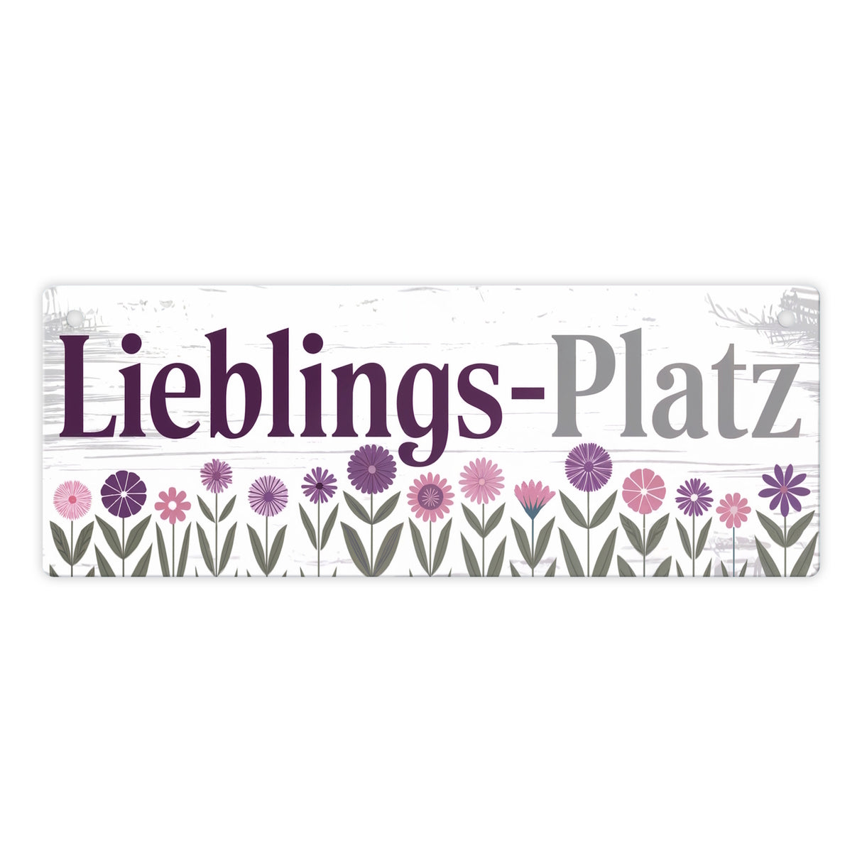 Lieblings-Platz Metallschild mit Blumen