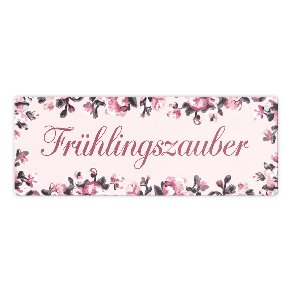 Frühlingszauber Rosa Blumen Metallschild