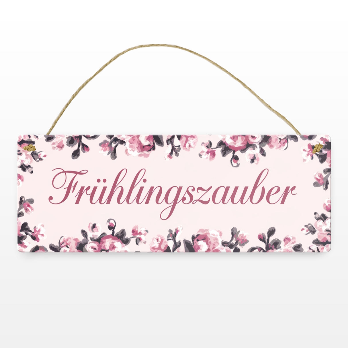 Frühlingszauber Rosa Blumen Metallschild