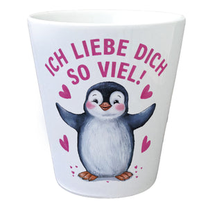 Pinguin ICH LIEBE DICH Blumentopf für Tierfreunde