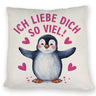 Pinguin ICH LIEBE DICH Kissen für Tierfreunde