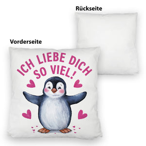 Pinguin ICH LIEBE DICH Kissen für Tierfreunde