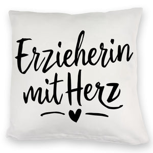 Erzieherin mit Herz Kissen für Pädagogen