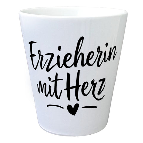 Erzieherin mit Herz Blumentopf für Pädagogen
