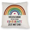 Vielen Dank für die kunterbunte Zeit Kissen mit Regenbogen