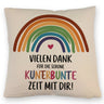 Vielen Dank für die kunterbunte Zeit Kissen mit Regenbogen