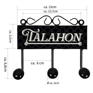 Talahon Kleiderhaken Leiste mit 3 Haken mit Rollerdesign