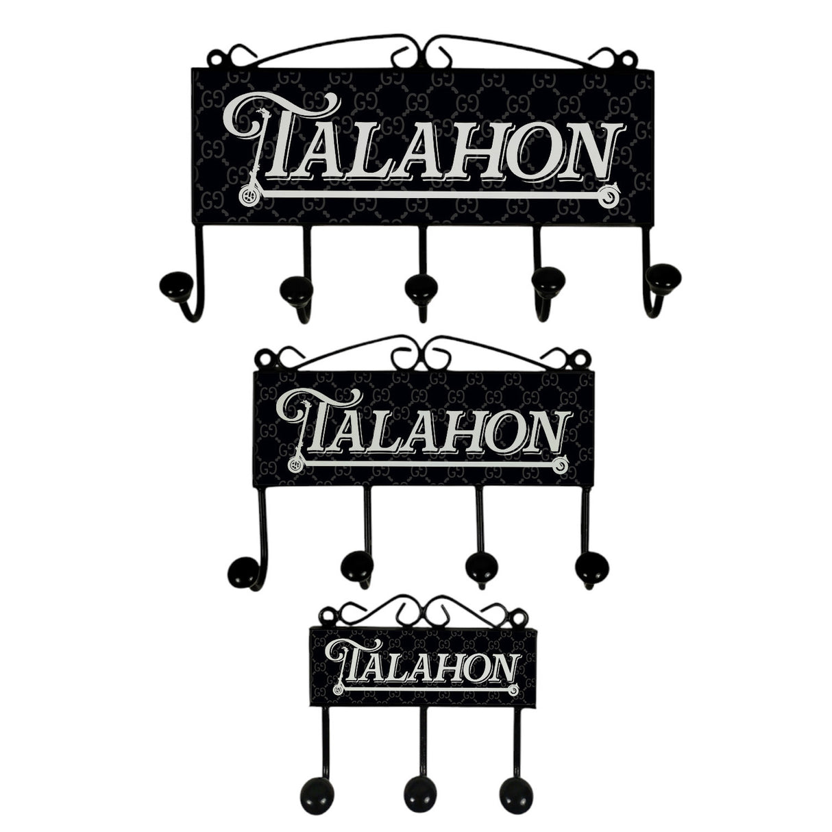 Talahon Kleiderhaken Leiste mit 3 Haken mit Rollerdesign