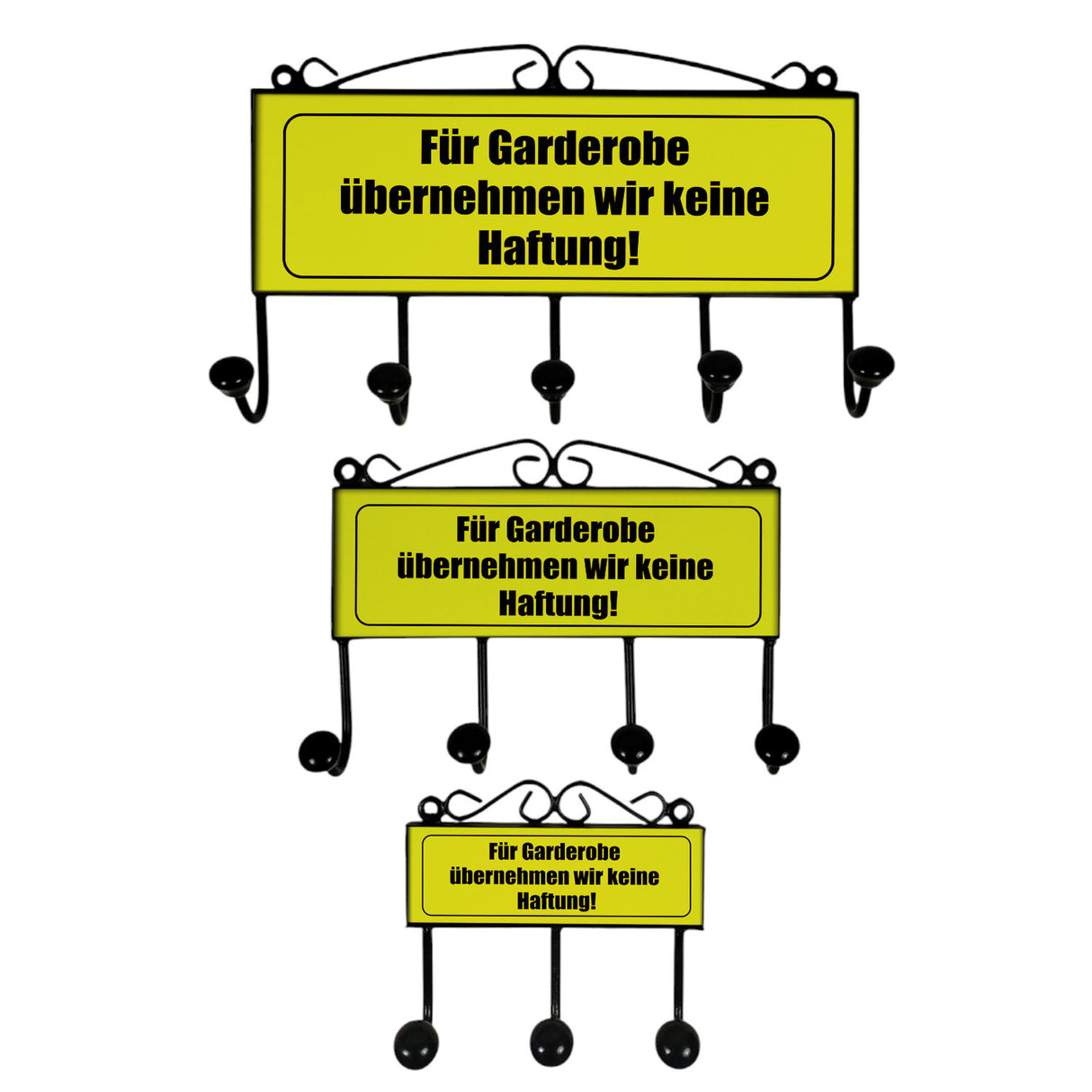 Keine Haftung für Garderobe Kleiderhaken Leiste mit 3 Haken