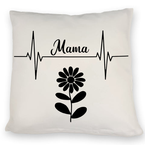 Mama Herzschlag mit Blume Kissen für Mütter