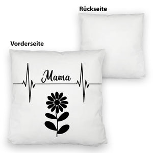 Mama Herzschlag mit Blume Kissen für Mütter