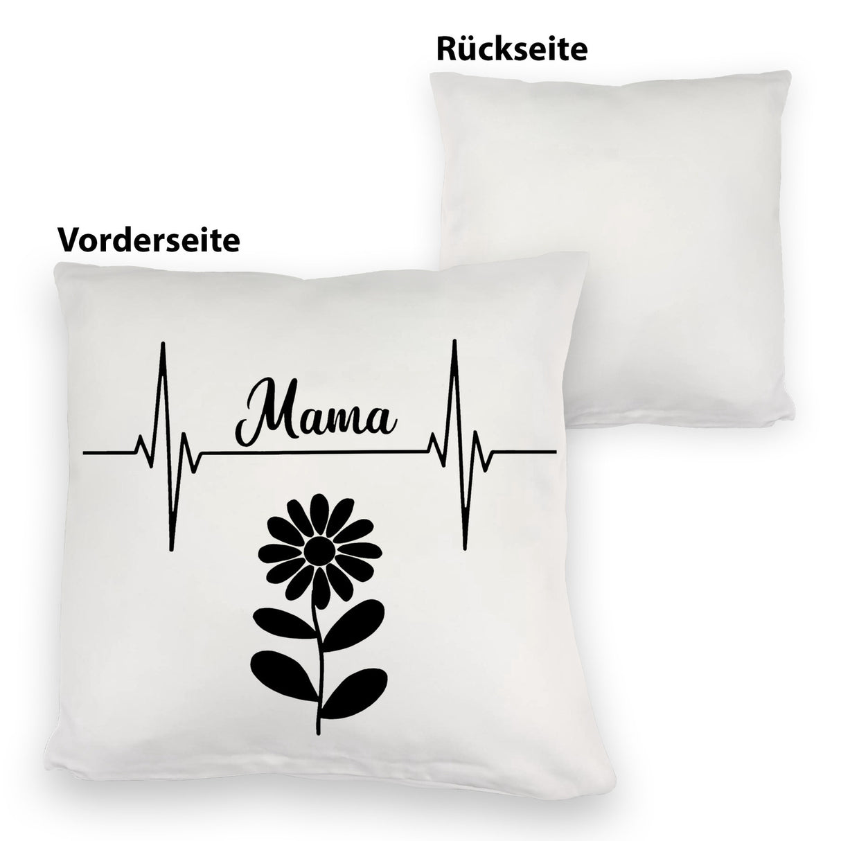 Mama Herzschlag mit Blume Kissen für Mütter