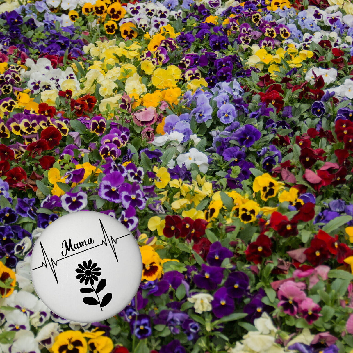 Mama Herzschlag mit Blume Magnet für Mütter