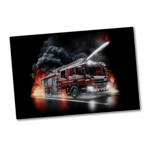 Feuerwehrauto kämpft gegen Flammen Souvenir Magnet