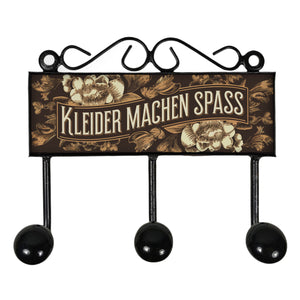 KLEIDER MACHEN SPASS Kleiderhaken Leiste mit 3 Haken Florale Vintage Blumen