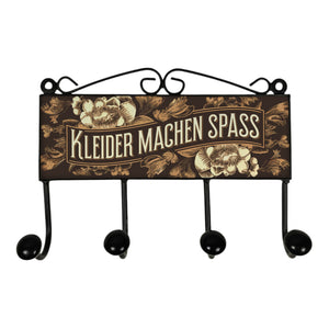 KLEIDER MACHEN SPASS Kleiderhaken Leiste mit 3 Haken Florale Vintage Blumen