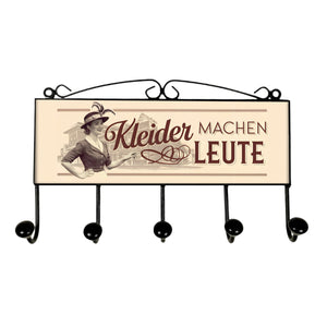 Kleider machen Leute Kleiderhaken Leiste mit 3 Haken Retro