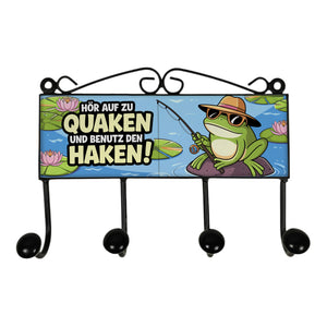 Hör auf zu quaken und benutz den Haken! Kleiderhaken Leiste mit 3 Haken mit Frosch