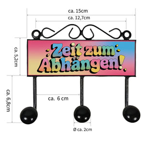 Zeit zum Abhängen Kleiderhaken Leiste mit 3 Haken